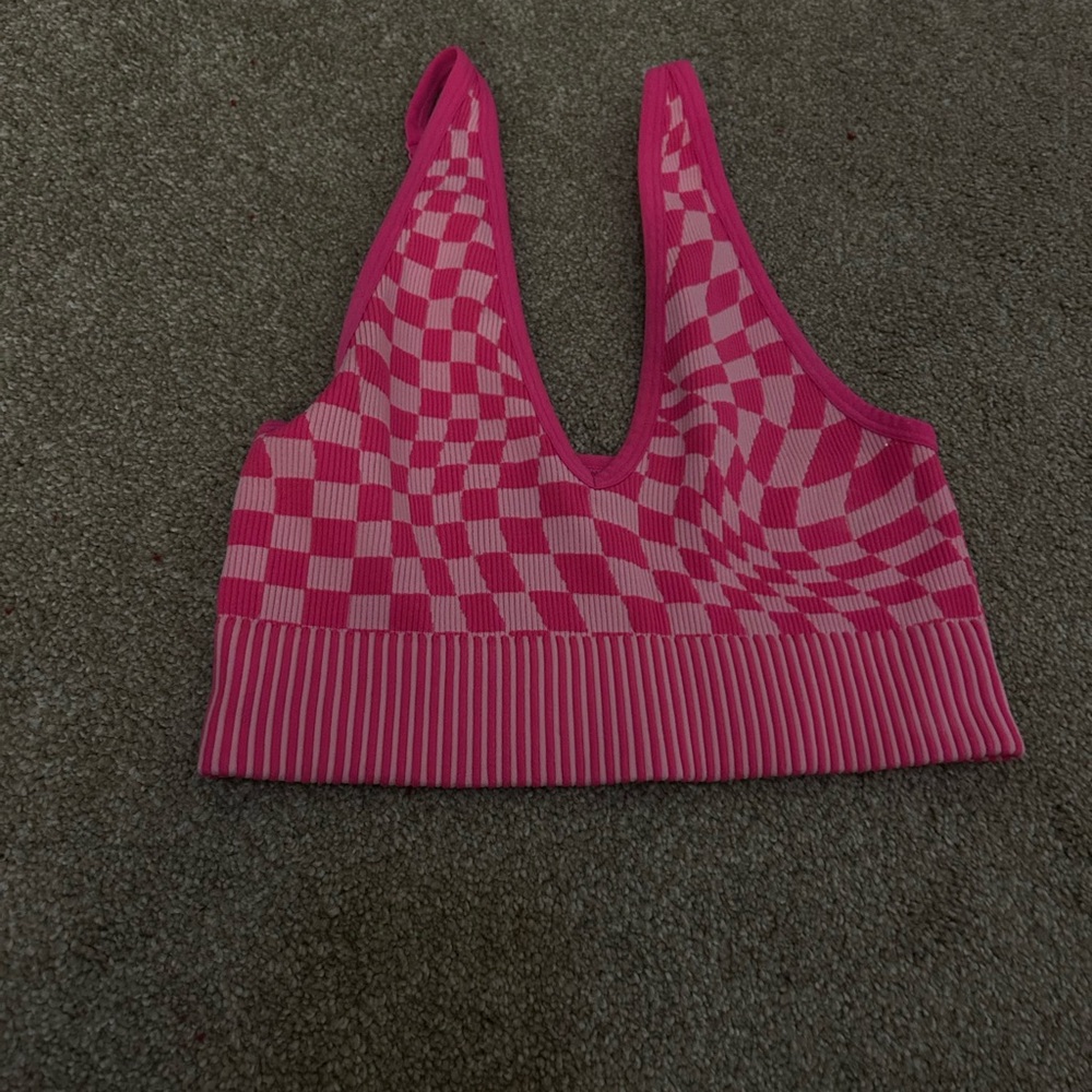 Garage Pink Checkered Top